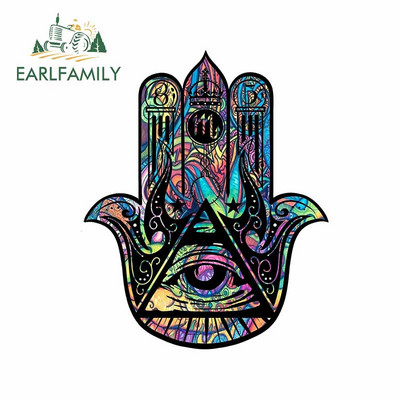 EARLFAMILY 13 cm Hamsa kézi autós lökhárító matricákhoz vinil anyag matrica laptop Windows motorkerékpár VAN JDM lakóautó dekorációhoz