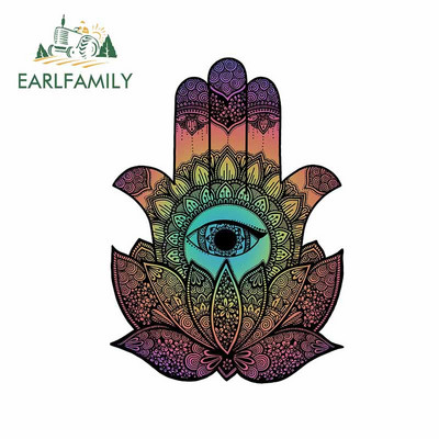 EARLFAMILY 13 cm Hamsa kézi autós lökhárító matricákhoz vinil anyag matrica laptop Windows motorkerékpár VAN JDM lakóautó dekorációhoz