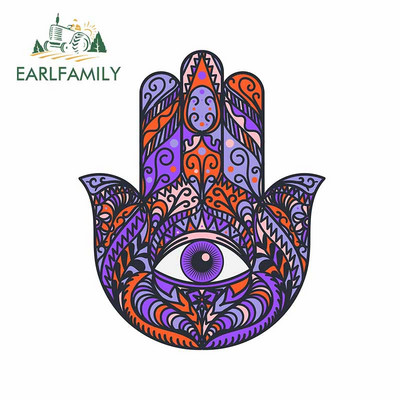 EARLFAMILY 13 cm Hamsa kézi autós lökhárító matricákhoz vinil anyag matrica laptop Windows motorkerékpár VAN JDM lakóautó dekorációhoz