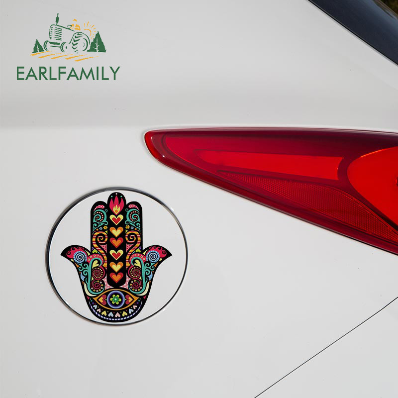 EARLFAMILY 13 cm Hamsa kézi autós lökhárító matricákhoz vinil anyag matrica laptop Windows motorkerékpár VAN JDM lakóautó dekorációhoz
