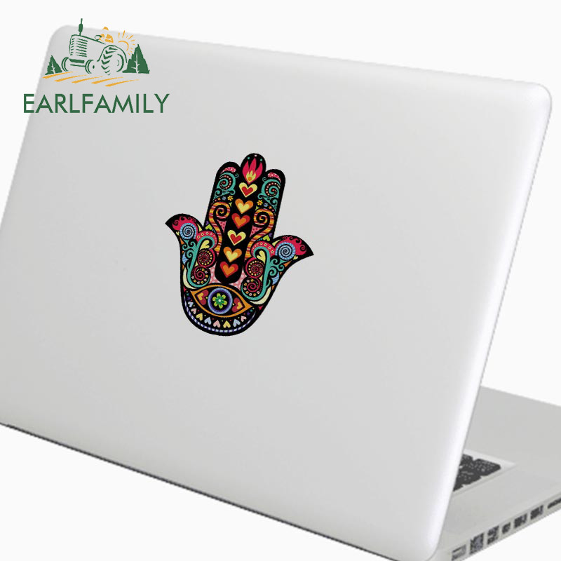 EARLFAMILY 13 cm Hamsa kézi autós lökhárító matricákhoz vinil anyag matrica laptop Windows motorkerékpár VAN JDM lakóautó dekorációhoz