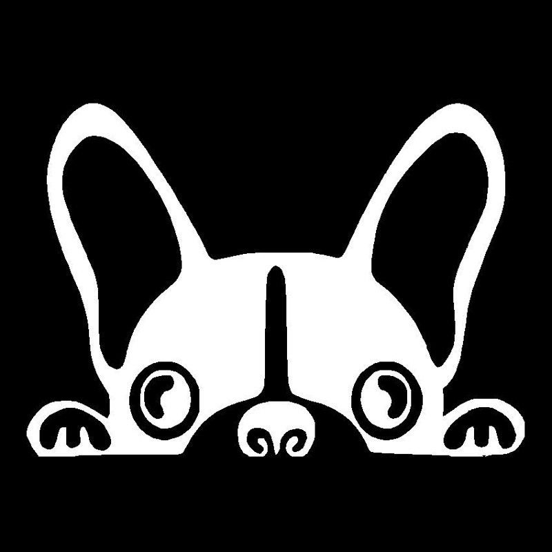 Boston terrier kutya vinil matrica aranyos vicces peep állat autó farok dekoratív matricák fekete/szilánk 15,2*10,8 cm