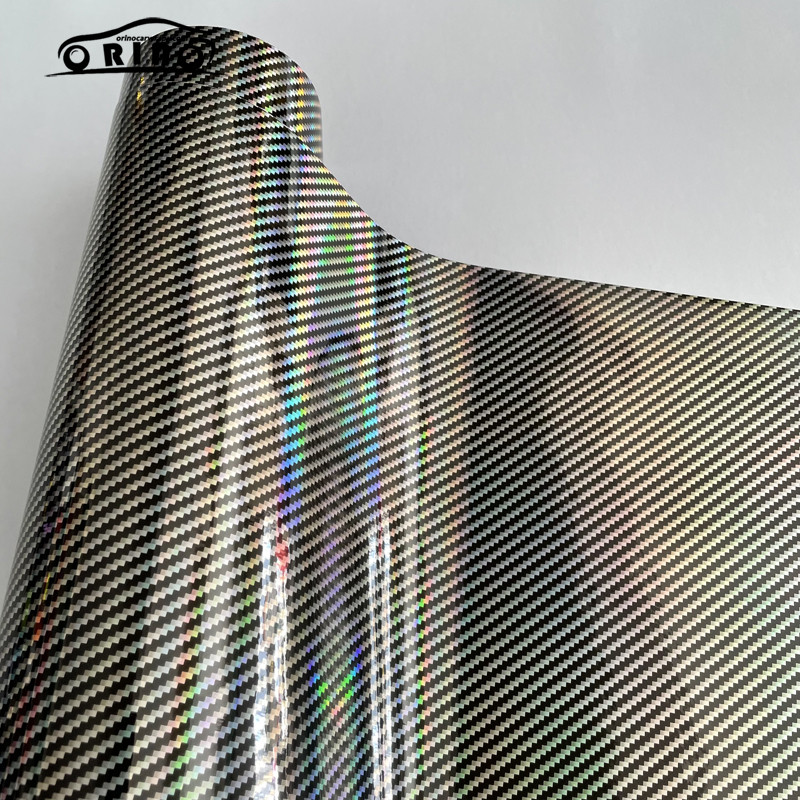 Laserski holografski crni vinilni list od ugljičnih vlakana Film za omotavanje automobila Samoljepljiva naljepnica Naljepnica DIY Interijer