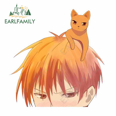 EARLFAMILY 13 cm x 12,7 cm Souma Kyo Fruit Basket Peeker autómatricák Vízálló lakóautó matricák Légkondicionáló barkács dekoráció