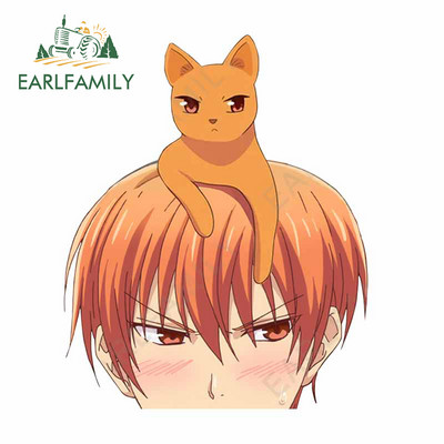 EARLFAMILY 13 cm x 12,7 cm Souma Kyo Fruit Basket Peeker autómatricák Vízálló lakóautó matricák Légkondicionáló barkács dekoráció