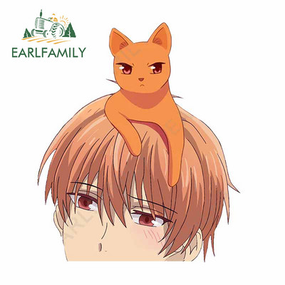 EARLFAMILY 13 cm x 12,7 cm Souma Kyo Fruit Basket Peeker autómatricák Vízálló lakóautó matricák Légkondicionáló barkács dekoráció