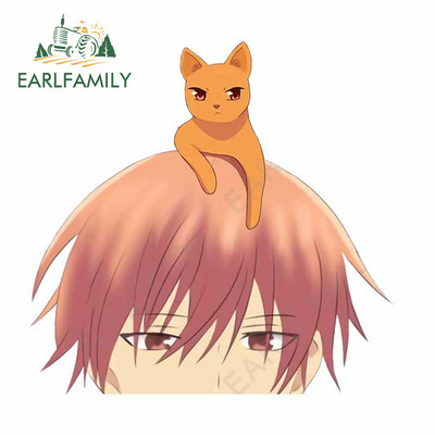 EARLFAMILY 13 cm x 12,7 cm Souma Kyo Fruit Basket Peeker autómatricák Vízálló lakóautó matricák Légkondicionáló barkács dekoráció