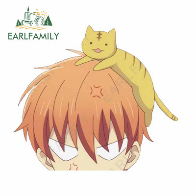 EARLFAMILY 13 cm x 12,7 cm Souma Kyo Fruit Basket Peeker autómatricák Vízálló lakóautó matricák Légkondicionáló barkács dekoráció