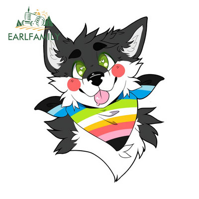 EARLFAMILY 13cm x 13cm pentru autocolante de mașină cu blană de vulpe, pentru frigider, pentru aparate de aer condiționat, bara de protecție rezistentă la zgârieturi JDM Assessoires