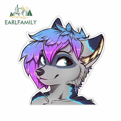 EARLFAMILY 13cm x 13cm pentru autocolante de mașină cu blană de vulpe, pentru frigider, pentru aparate de aer condiționat, bara de protecție rezistentă la zgârieturi JDM Assessoires