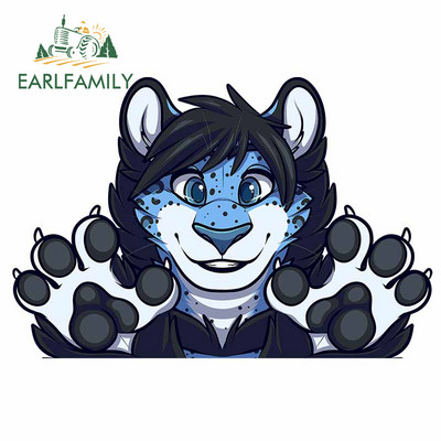 EARLFAMILY 13cm x 13cm pentru autocolante de mașină cu blană de vulpe, pentru frigider, pentru aparate de aer condiționat, bara de protecție rezistentă la zgârieturi JDM Assessoires