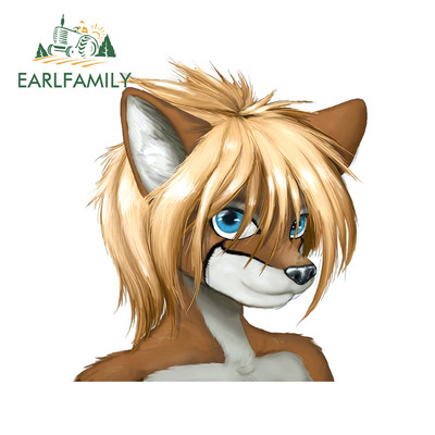 EARLFAMILY 13cm x 13cm pentru autocolante de mașină cu blană de vulpe, pentru frigider, pentru aparate de aer condiționat, bara de protecție rezistentă la zgârieturi JDM Assessoires