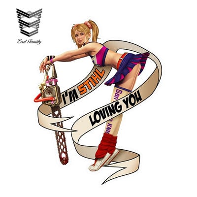 EARLFAMILY 13cm X 10,1cm STIHL Bal Pin Up Gauche autómatricák Styling JDM vinyl autómatrica Ablaktörlő csomagtérajtó autótartozékok