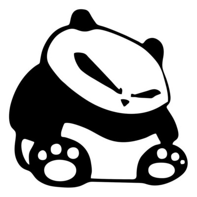15,2*15,1 cm Cartoon Panda Cool Face vinil autómatricák Divat fényvisszaverő autóstílus matrica fekete/ezüst S1-2185