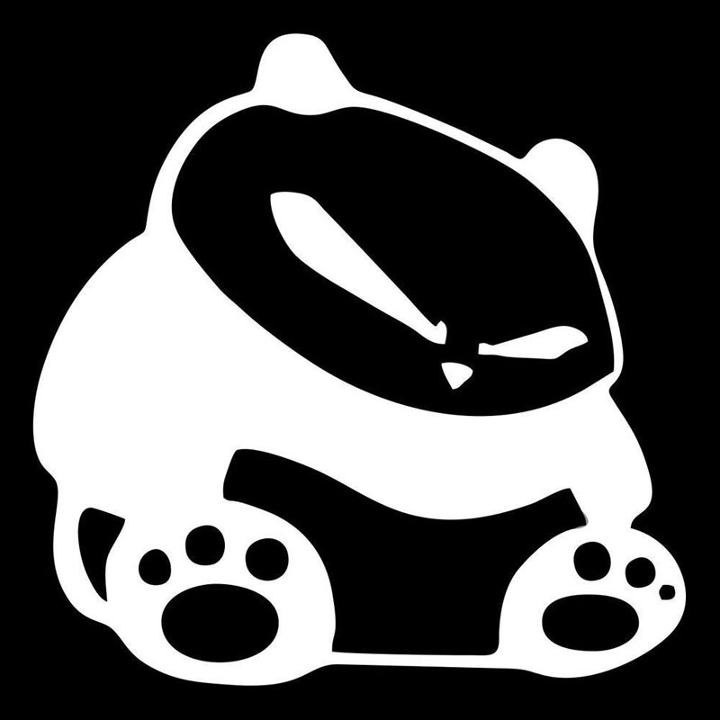 15,2*15,1 cm Cartoon Panda Cool Face vinil autómatricák Divat fényvisszaverő autóstílus matrica fekete/ezüst S1-2185