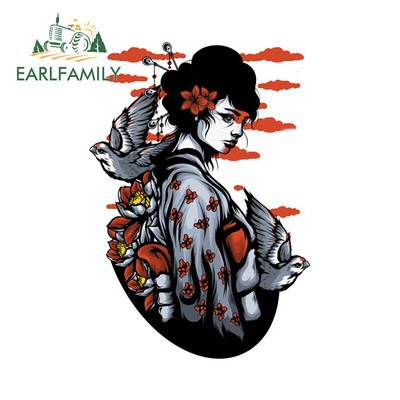 EARLFAMILY 13cm για Αυτοκόλλητα Αυτοκινήτου Geisha Samurai Laptop σανίδα του σερφ στις γρατσουνιές Χαλκομανίες Anime Anime Windows Anime Laptop Car Αξεσουάρ