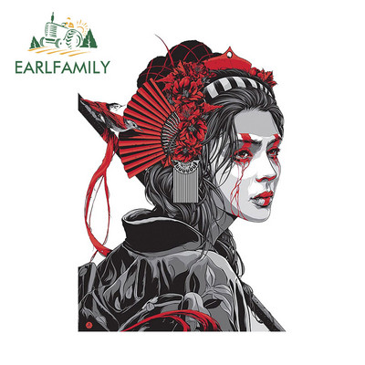 EARLFAMILY 13cm για Αυτοκόλλητα Αυτοκινήτου Geisha Samurai Laptop σανίδα του σερφ στις γρατσουνιές Χαλκομανίες Anime Anime Windows Anime Laptop Car Αξεσουάρ