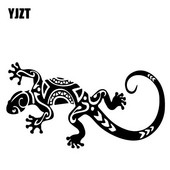 YJZT 16,7 cm*9,1 cm Gecko autómatrica lökhárító kreatív dekorációs mintás vinil matrica fekete/ezüst C4-2676