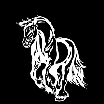 YJZT 13.9CM*16.5CM Horse Fashion Creative Decor Bumper Pattern Car Sticker Vinyl Decal Black/Silver C4-3004