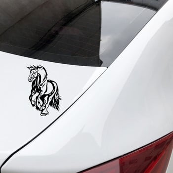 YJZT 13.9CM*16.5CM Horse Fashion Creative Decor Bumper Pattern Car Sticker Vinyl Decal Black/Silver C4-3004