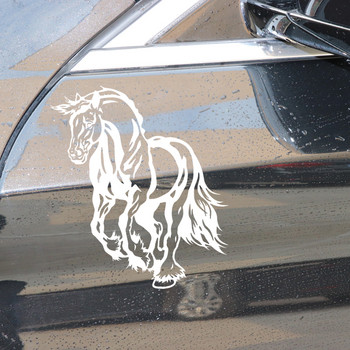 YJZT 13.9CM*16.5CM Horse Fashion Creative Decor Bumper Pattern Car Sticker Vinyl Decal Black/Silver C4-3004