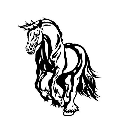 YJZT 13,9CM*16,5CM Horse Fashion Creative Decor Μοτίβο προφυλακτήρα Αυτοκόλλητο Αυτοκινήτου Vinyl Decal Μαύρο/Ασημί C4-3004