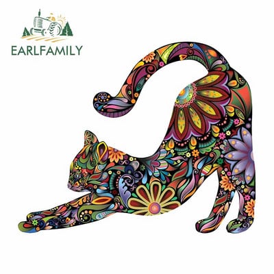 EARLFAMILY 13 cm x 10,4 cm για πολύχρωμα αυτοκόλλητα αυτοκινήτου μοτοσικλέτας γάτα Προφυλακτήρας παράθυρο DIY 3D Funny Anime Occlusion Scratch Truck Decal