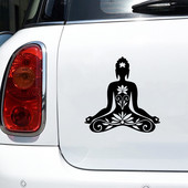 Buddha Silhouette αυτοκόλλητο βινυλίου Διακόσμηση παραθύρου αυτοκινήτου, Χαλκομανίες φορητού υπολογιστή για διαλογισμό γιόγκα για Apple MacBook Pro / Air Decoration