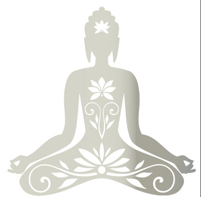 Buddha Silhouette αυτοκόλλητο βινυλίου Διακόσμηση παραθύρου αυτοκινήτου, Χαλκομανίες φορητού υπολογιστή για διαλογισμό γιόγκα για Apple MacBook Pro / Air Decoration
