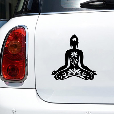 Buddha sziluett vinil matrica autóablak dekoráció , jóga meditációs póz Laptop matricák Apple MacBook Pro / Air Dekorációhoz