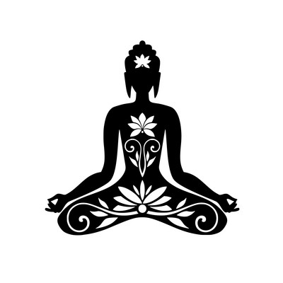 Buddha Silhouette αυτοκόλλητο βινυλίου Διακόσμηση παραθύρου αυτοκινήτου, Χαλκομανίες φορητού υπολογιστή για διαλογισμό γιόγκα για Apple MacBook Pro / Air Decoration