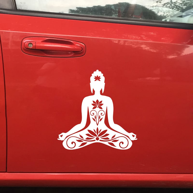 Buddha sziluett vinil matrica autóablak dekoráció , jóga meditációs póz Laptop matricák Apple MacBook Pro / Air Dekorációhoz