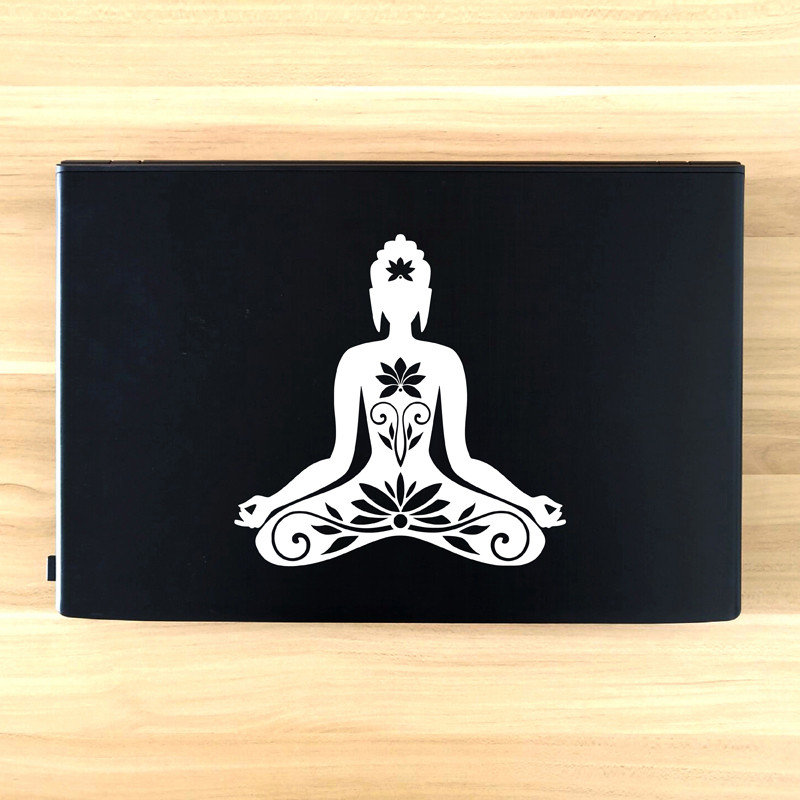 Buddha sziluett vinil matrica autóablak dekoráció , jóga meditációs póz Laptop matricák Apple MacBook Pro / Air Dekorációhoz