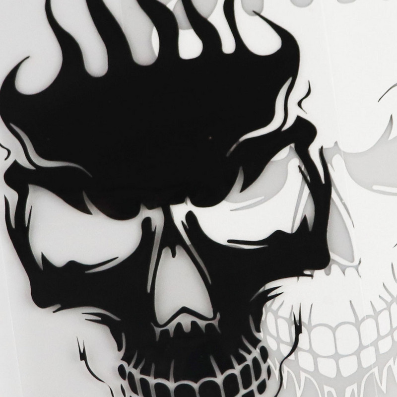 QYPF Coolest FLAMES Lubanja Dekoracija Naljepnica za automobil Crna Srebrna Vinil Motocikl Dodaci za bicikle Grafika C16-0182