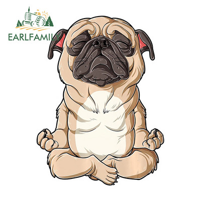 EARLFAMILY 13cm For Pug Dog Funny Αυτοκόλλητα Αυτοκινήτου Αδιάβροχα Αυτοκόλλητα Αξεσουάρ Αυτοκινήτων Αυτοκόλλητα Αυτοκινήτων Αυτοκόλλητα Μοτοσικλέτας Αντηλιακό για JDM SUV RV
