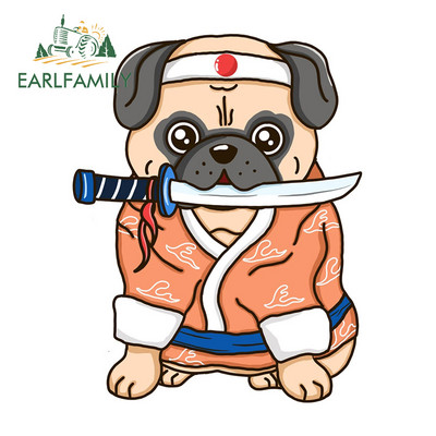 EARLFAMILY 13cm For Pug Dog Funny Αυτοκόλλητα Αυτοκινήτου Αδιάβροχα Αυτοκόλλητα Αξεσουάρ Αυτοκινήτων Αυτοκόλλητα Αυτοκινήτων Αυτοκόλλητα Μοτοσικλέτας Αντηλιακό για JDM SUV RV