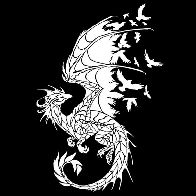 11,7 cm*17,2 cm Dragon Birds kreatív autómatrica motorkerékpár matrica fekete/ezüst S3-5799
