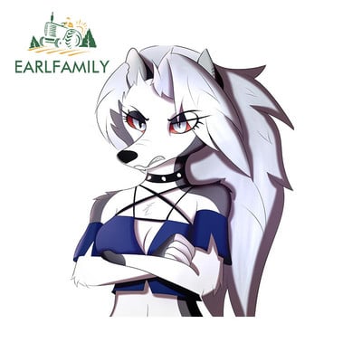 EARLFAMILY 13cm x 11,0cm Loona Middle Finger Helluva Boss autómatricák Vinyl matrica fényvédő motorkerékpár grafika autós áruk