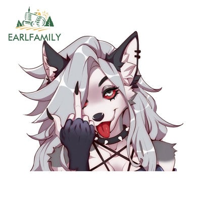 EARLFAMILY 13cm x 11,0cm Loona Middle Finger Helluva Boss autómatricák Vinyl matrica fényvédő motorkerékpár grafika autós áruk