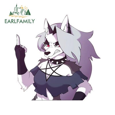 EARLFAMILY 13cm x 11,0cm Loona Middle Finger Helluva Boss autómatricák Vinyl matrica fényvédő motorkerékpár grafika autós áruk