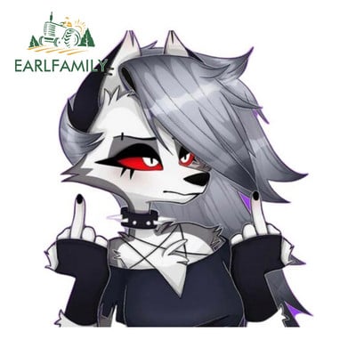 EARLFAMILY 13cm x 11,0cm Loona Middle Finger Helluva Boss autómatricák Vinyl matrica fényvédő motorkerékpár grafika autós áruk