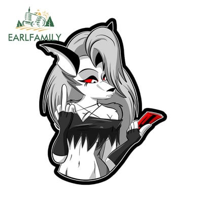 EARLFAMILY 13cm x 11,0cm Loona Middle Finger Helluva Boss autómatricák Vinyl matrica fényvédő motorkerékpár grafika autós áruk