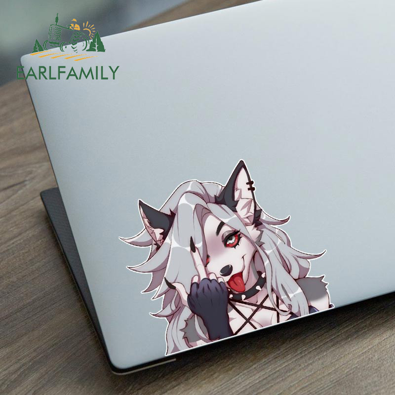 EARLFAMILY 13cm x 11,0cm Loona Middle Finger Helluva Boss autómatricák Vinyl matrica fényvédő motorkerékpár grafika autós áruk