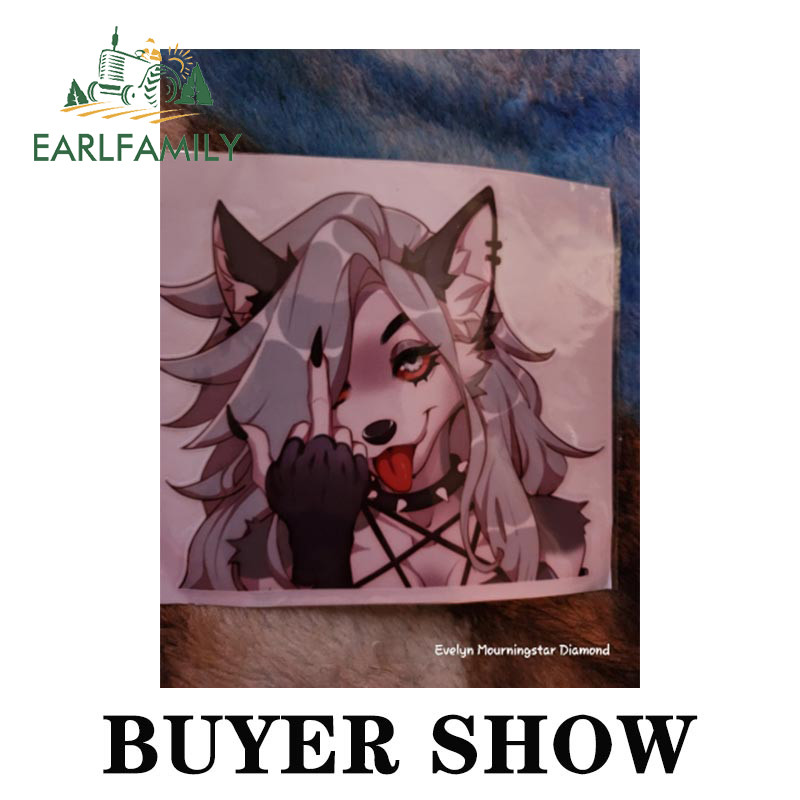 EARLFAMILY 13cm x 11,0cm Loona Middle Finger Helluva Boss autómatricák Vinyl matrica fényvédő motorkerékpár grafika autós áruk