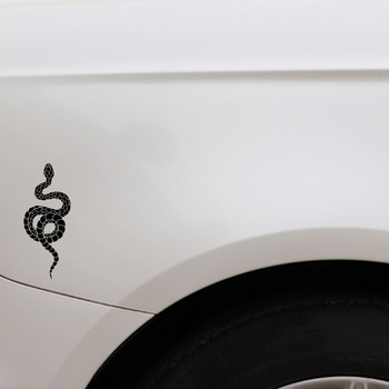 YJZT 6,7CM*16,3CM Προφυλακτήρας Horror Snake Δημιουργική διακόσμηση Αυτοκόλλητο αυτοκινήτου Vinyl Decal Μαύρο/Ασημί C4-1538