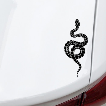 YJZT 6,7CM*16,3CM Προφυλακτήρας Horror Snake Δημιουργική διακόσμηση Αυτοκόλλητο αυτοκινήτου Vinyl Decal Μαύρο/Ασημί C4-1538