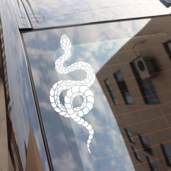 YJZT 6.7CM*16.3CM Ужасна змия броня Творческа декорация Стикер за кола Винилова наклейка Черен/Сребрист C4-1538