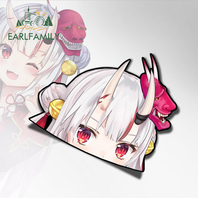 EARLFAMILY 13cm x 11.4cm за Hololive Nakiri Ayame Peeking Винилови стикери за кола Стикери за предно стъкло Графити Декорация