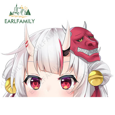EARLFAMILY 13cm x 11,4cm για Hololive Nakiri Ayame Peeking Αυτοκόλλητα Αυτοκινήτου Βινυλίου Παρμπρίζ Παράθυρα Αυτοκόλλητα Διακοσμητικά γκράφιτι