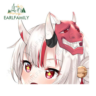 EARLFAMILY 13cm x 11,4cm για Hololive Nakiri Ayame Peeking Αυτοκόλλητα Αυτοκινήτου Βινυλίου Παρμπρίζ Παράθυρα Αυτοκόλλητα Διακοσμητικά γκράφιτι